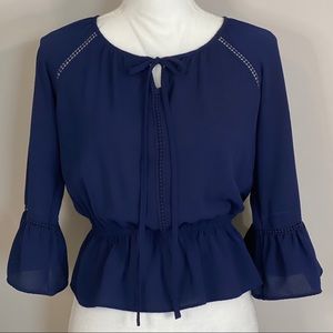 Mine Blue Boho Style Blouse